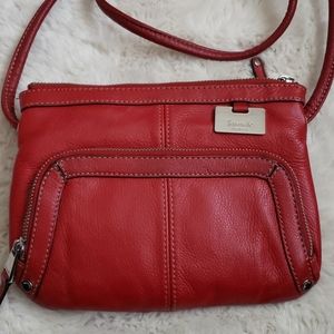 Tignanello Red Crossbody Leather Purse